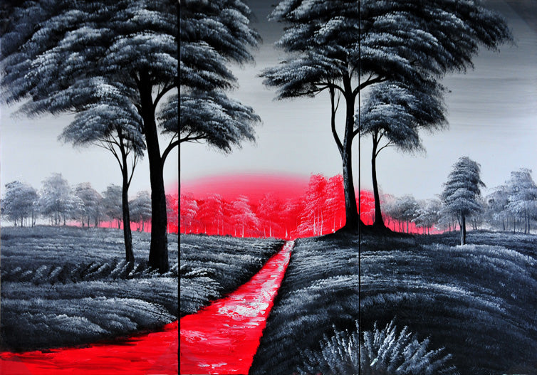 LSTT19588 - Triptych Original Oil Painting