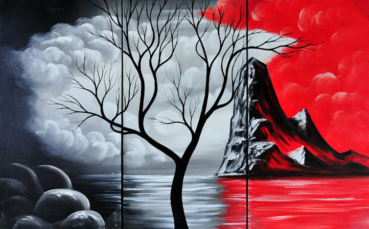 LSTT19589 - Triptych Original Oil Painting