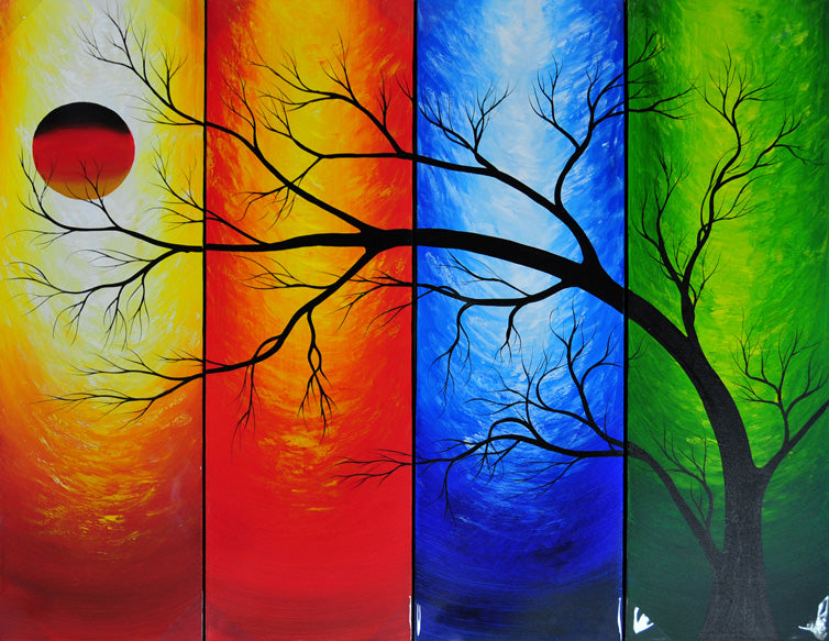 LSTT19598 - Triptych Original Oil Painting
