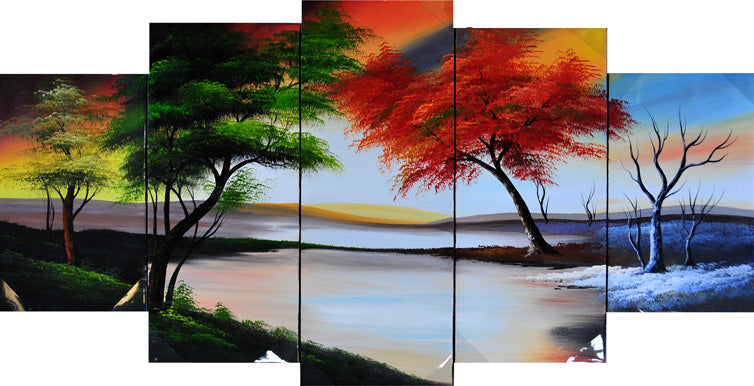 LSTT19599 - Triptych Original Oil Painting