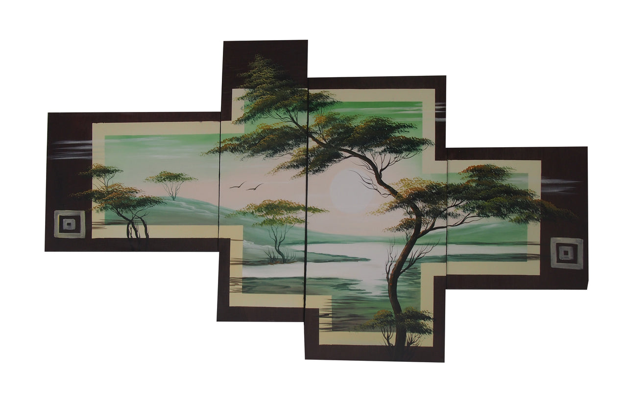 LSTT20478 - Triptych Original Oil Painting
