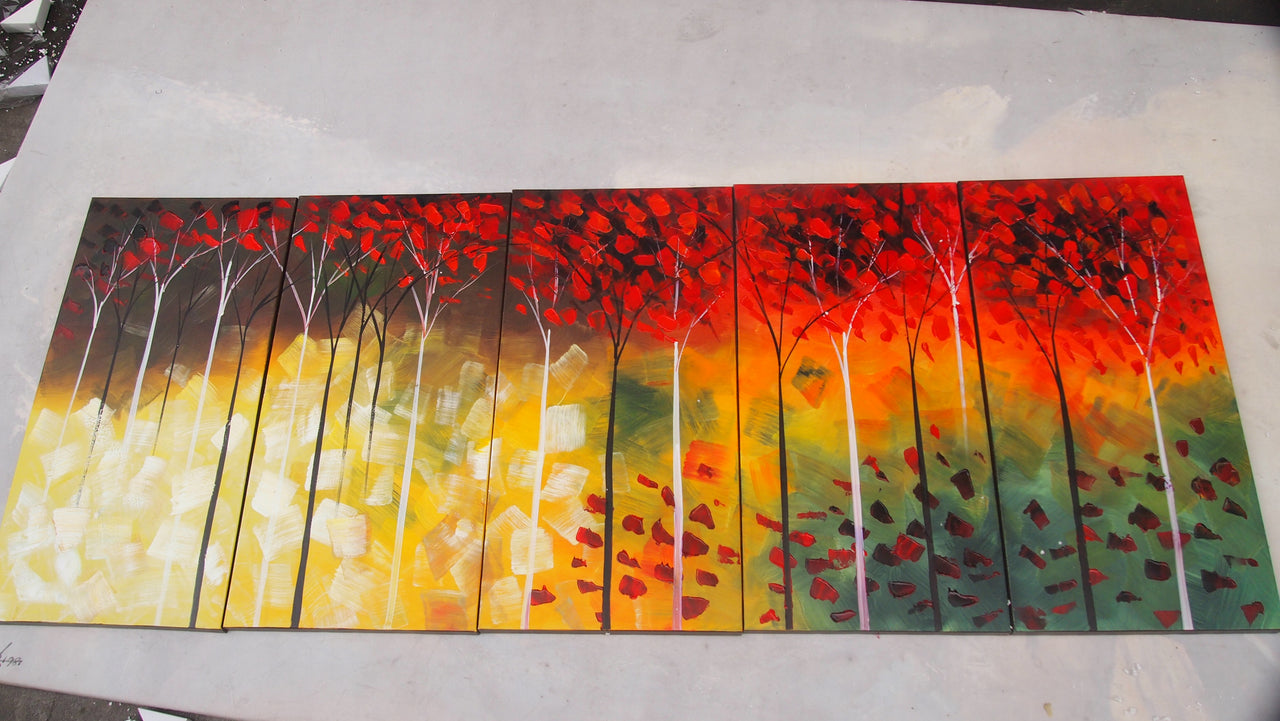 LSTT20493 - Triptych Original Oil Painting