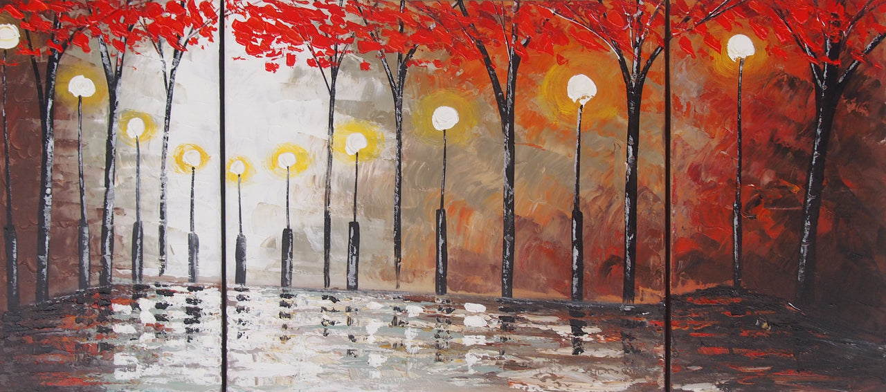 LSTT20524 - Triptych Original Oil Painting