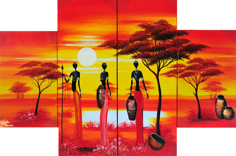 NATT19601 - Triptych Original Oil Painting